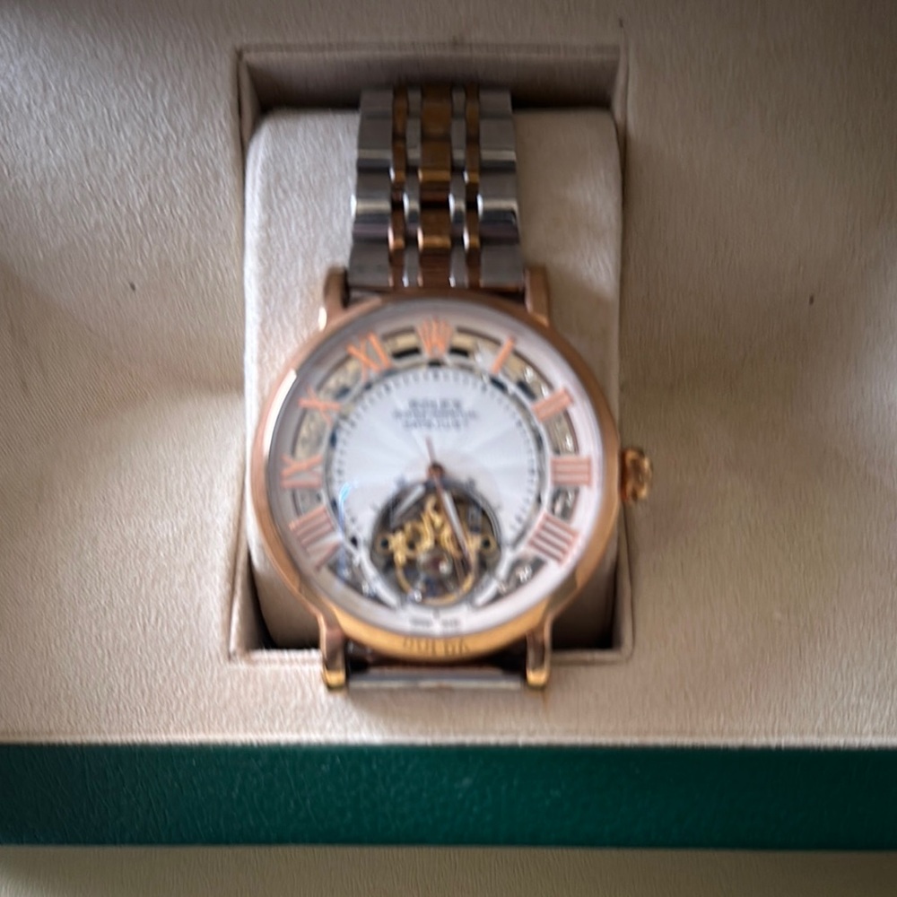 Silver and Rose Gold Watch